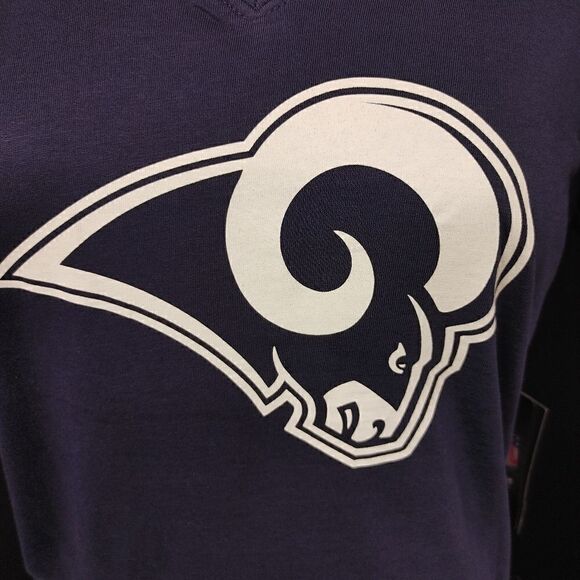 LADIES NFL TEAM APPAREL. LA RAMS V NECK T SHIRT - Picture 3 of 7